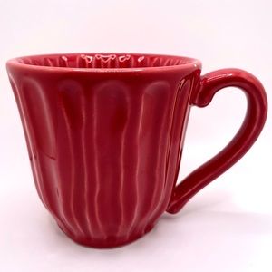Starbucks Red Ribbed 12 Oz Ceramic Coffee Mug - Tea Holiday Christmas